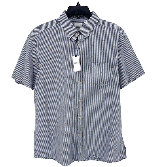 Rowm Taco Embroidered Plaid Button Down Short Sleeve Shirt Mens Size Large - Picture 1 of 5